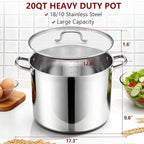 Herogo 20-Quart 18/10 Stainless Steel Stock Pot - Image 2