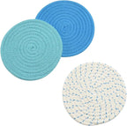 Kitchen Pot Holders Set Trivets Set 100% Pure Cotton Thread Weave Hot Pot - Image 3