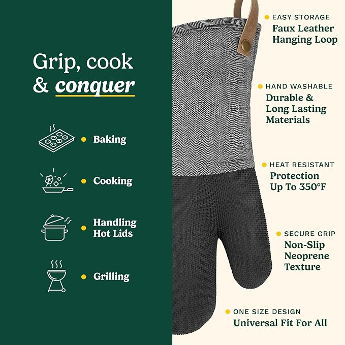 Cuisinart Heritage Kitchen Oven Mitts – Heat-Resistant Kitchen Mitts - Image 5