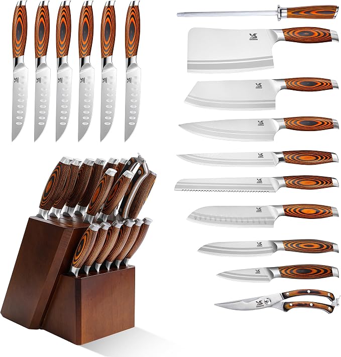 MSY BIGSUNNY Knife Block Set 17-piece Knife Set - Image 3