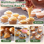TeamFar Baking Sheet with Rack Set, 16/12.5/10.5 Inch Stainless Steel Cookie - Image 7