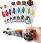 Spring Chef Multicolor Stainless Steel Magnetic Measuring Spoons Set of 8 by SpringChef