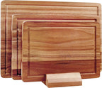 3 Pcs Acacia Wood Cutting Board Set by Ayiaren