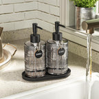 MASADI Soap Dispenser Set with Bamboo Tray, Dish and Hand Soap Lotion Dispenser - Image 5