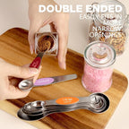 ChefAide Pack of 8 Stainless Steel Magnetic Measuring Spoons Set, Dual Sided - Image 4