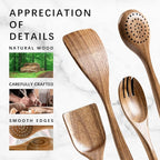 Wooden Spoons for Cooking, Nonstick Cooking Utensil Set - Image 4