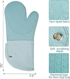 Professional Microwave Silicone Oven Mitts one Pair, Kitchen Mitten Set - Image 2