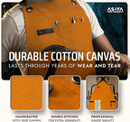 Asaya Chef and BBQ Apron with Bottle Opener and Hand Towel - 10oz Cotton Canvas - Image 3