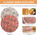 Reusable Bowl Covers for Bread Proofing（2 Large）- Cotton Beeswax Bowl Covers - Image 2