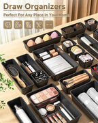 KEMETHY 25 PCS Plastic Drawer Organizers Set, 4 Sizes Vanity Organizer - Image 6