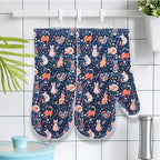 Oven Mitts Set of 2 with Transparent Clear Silicone Shell and Nice cat Printing - Image 6