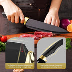 Knife Set With Block, Dishwasher Safe Kitchen Knife Set With Built-In Sharpener - Image 2