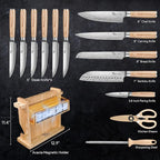 SYOKAMI 2026 Upgrade Knife Set 14 Japanese Style Kitchen Knife Set - Image 8