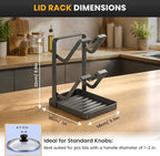 Pot Lid Holder with Removable Drip Tray, Kitchen Pot Lid Storage Rack - Image 2