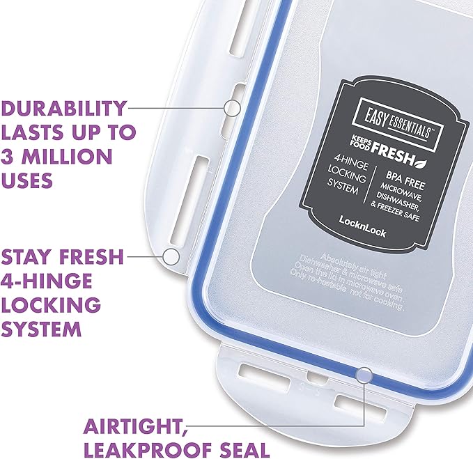 LocknLock Easy Essentials Food Storage lids/Airtight containers/Stackable - Image 5