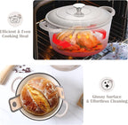 E-far Enameled Dutch Oven Pot for Bread Baking, 6QT Enameled Cast Iron Cookware - Image 6