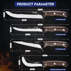 Topfeel 4PCS Hand Forged Butcher Knife Set - Image 6