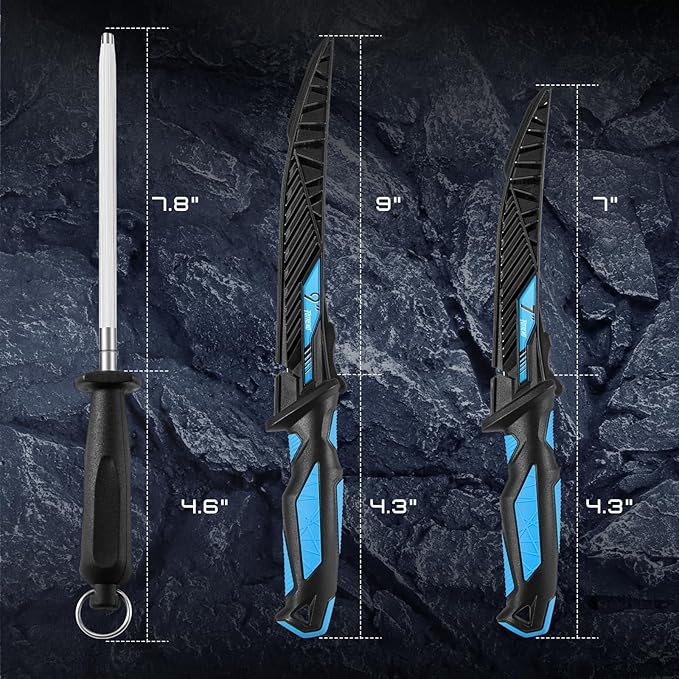 Fillet Knife Kit Combo, Fishing Knives and Honing Rod, Ultra-Sharp G4116 German - Image 6
