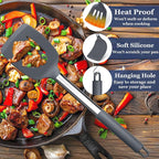 TeamFar Kitchen Utensils, for Nonstick Cookware Frying Flipping Draining - Image 3