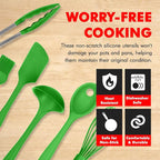 Chef Craft 9 Piece Green Premium Silicone Kitchen Tool Set - Image 3