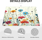 Butterfly Flowers Dish Drying Mat 18x24 Inch, Microfiber Absorbent Fast Dry Mat - Image 3