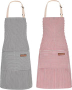 2Pack Adjustable Kitchen Apron for Women Men by ZAIORD