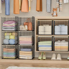 4-Tier Stackable Closet Organizers and Storage Basket, Shelves - Image 7