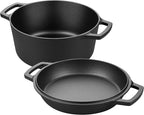 VORRINGARD Pre-seasoned Cast Iron Double Dutch Oven Pot - Image 2