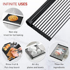 MERRYBOX Roll Up Over The Sink Dish Drying Rack Silicone Wrapped Foldable - Image 6