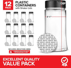 12 Pack 9.5 oz Plastic Spice Jars, Empty Seasoning Containers - Image 2