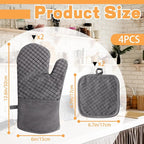 4 Pcs Oven Mitts and Pot Holders, High Heat 500°F Resistant Glove Potholder - Image 2