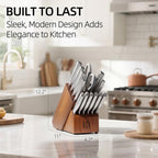 KnifeSaga Kitchen Knife Set 14 Piece Premium Japanese High Carbon Stainless - Image 7