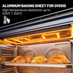 BIEAMA 6 Pack Full Size Baking Sheet Pan Aluminum Commercial Pan - Image 7