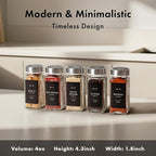 EDELHAUS Glass Spice Jars with Labels and Steel Lids Spice Containers with 240 - Image 2