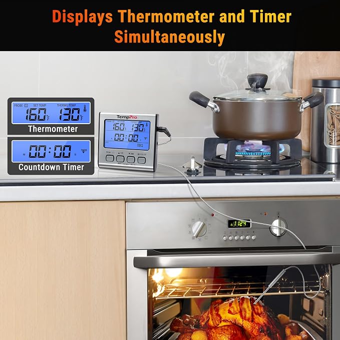 TempPro TP17 Dual Probe Digital Cooking Meat Thermometer Large LCD Backlight - Image 6