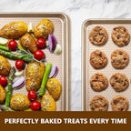 Wildone 2 Pack Half Sheet Baking Pans, Honeycomb Embossed Nonstick Baking Sheet - Image 6