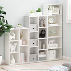 Furinno LUDER Book Shelf, 5-Cube Bookshelf, Reversible Bookcase, 9.4 x 19.5 x - Image 2