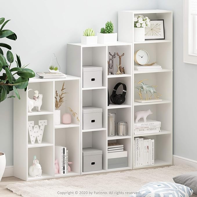 Furinno LUDER Book Shelf, 5-Cube Bookshelf, Reversible Bookcase, 9.4 x 19.5 x - Image 2
