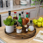 Farmhouse Oak 16" Lazy Susan Turntable Organizer - Image 2
