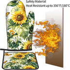 Sunflower Oven Mitts and Pot Holders Spring Summer Kitchen Accessories Set of 2 - Image 5