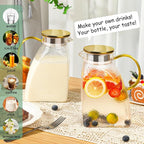 2 Pack Glass Pitcher with Lid and Handle, 1.8 Liter 60 oz Water Jugs - Image 5