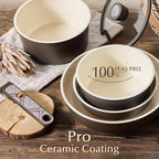 CAROTE 21-Piece Ceramic Cookware Set, Nonstick Pots and Pans Set - Image 5