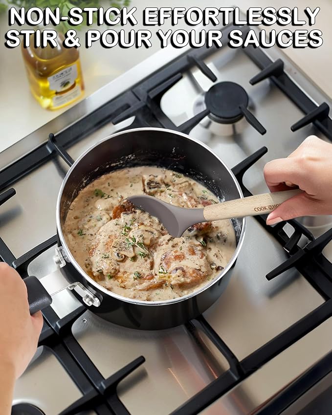 Cook N Home Nonstick Sauce Pan Set 1Qt and 2Qt - Image 3