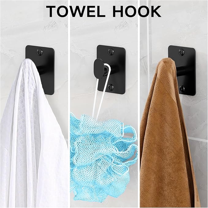 KLJKPA 4 Pieces Bathroom Hardware Set, 32 inch Towel Bar, Matte Black Bathroom - Image 5
