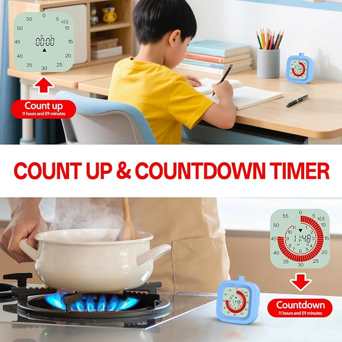 Digital Visual Timer for Kids 12hours Countdown countup Kitchen Timer Student - Image 3
