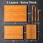 Allsum Carbonized Bamboo Wood Cutting Boards - Image 5