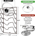 Simple Houseware Wall Door Mounted Pot Lid Rack, 9.5" Wx4.5 Dx17.2 H, Bronze - Image 2