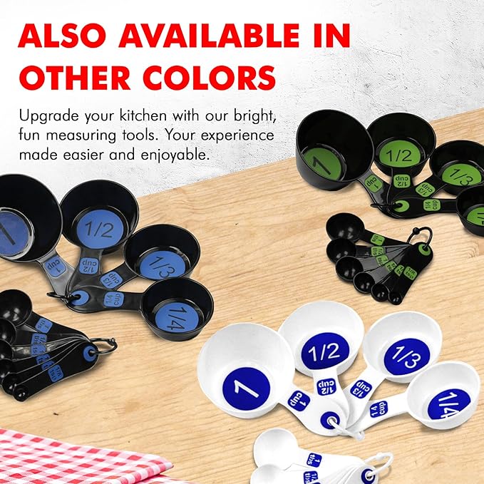 Chef Craft Easy to Read Plastic, Measuring Cup Set, 10 piece set - Image 7