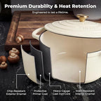 Zulay Kitchen 7.7 Quart Enameled Cast Iron Dutch Oven Pot - Image 5