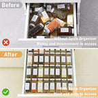 Spice Drawer Organizer with 24 Spice Jars, 216 Labels, 25 Non-slip Rubber - Image 4